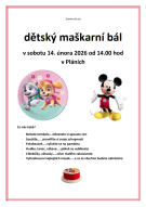 Plakát dětský maškarní bál 